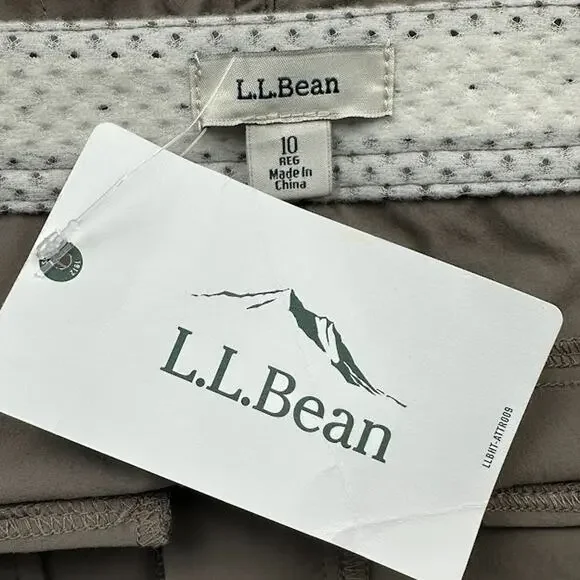 LL Bean Pants Women 10 Brown Comfort Trail Crop Stretch UPF Wicking Outdoor Hike - Picture 8 of 15